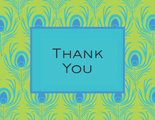 Sea Green In Black Thank You Cards