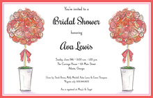 Petal Basket Shower In Pink Wedding Shower Invitations
