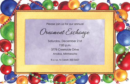 Bright Bauble Ornaments Invitation