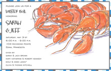Red Lobster Crab In Palm Trees Invitation