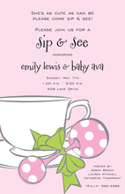 Swirl Rattle Pink Baby Shower Invitations