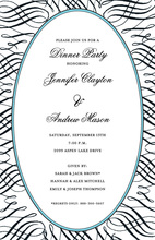 Aqua Scroll Bridal Monogram Invitations