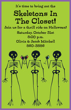Classic Skeleton Halloween Invitations