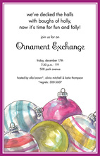 Peacock Ornament Baubles Holiday Invitations