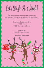 Silhouette Deer Gala Damask Invitation