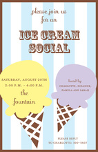 Here's the Scoop Pink Ice Cream Chalkboard Invitations