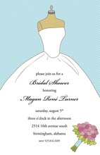 Modern Navy Bouquet Girls Bridal Shower Invitations
