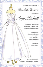 Wedding Dress Bouquet Invitation