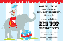 Adorable White Elephant Birthday Invitations