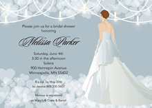 Blue Waiting Bride Shower Bridal Invitations