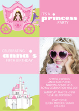 Black Hair Princess Castle Invitations