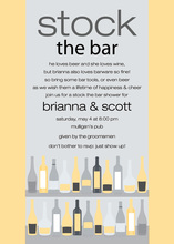 Traditional Wood Bar Party Shower Invitations