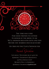 Tick Tock Black Clock Shower Invitations