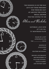 Hanging Clock Black Invitations