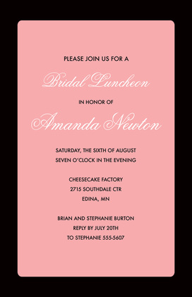 Black Border Pink Square Party Invitations
