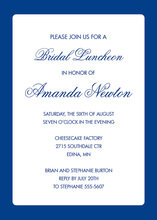 Blue Border White Square Invitation