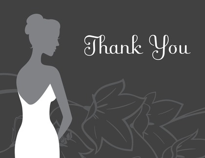 Bride on Flowers Brown Thank You Cards