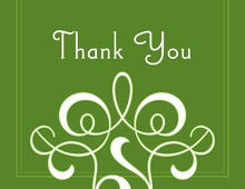 Modern Quirky Green Thank You Cards