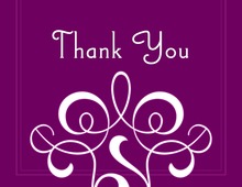 Mirrored Purple Hearts Flourish Thank You Cards