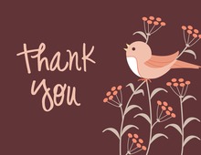 Lovely Birds Pink Thank You Cards