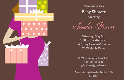 Stack Baby Gifts Pregnant Shower Invitations