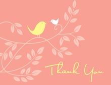Lovely Birds Pink Thank You Cards