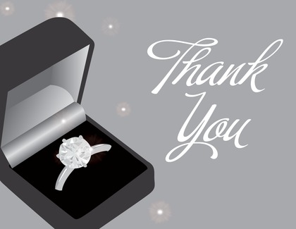 Sparkle Bling Ring Midnight Time Thank You Cards
