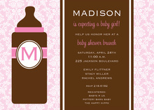 Pink Zebra Frame Baby Shower Invitation