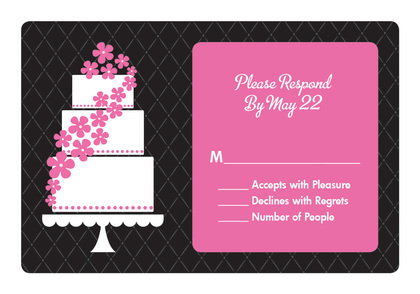 Rose Floral Cake RSVP Cards