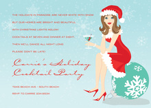 Brunette Holiday Tropical Girl Invitations