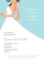 Brunette Bride Pink Invitations