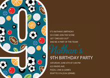 Soccer Number Six Chocolate Invitations