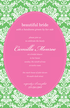 Green Camilla Pink Oval Design Invitations