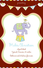 Pink Chevrons Elephant Photo Card