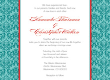 Light Blue Damask Bridal Invitation