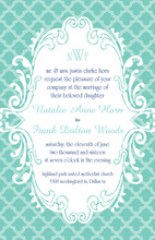 Stylish Victorian Teal Save The Date Photo Cards