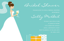 African-American Gifts Teal Bridal Shower Invitations