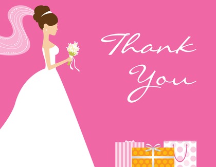 Brunette Bride Gifts Teal Thank You Cards