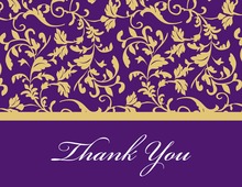 Mirrored Purple Hearts Flourish Thank You Cards