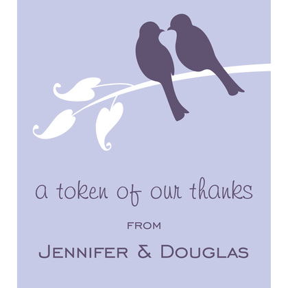 Playful Lilac Lovebirds Thank You Cards