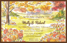 Autumn Pot Fall Leaves Invitations
