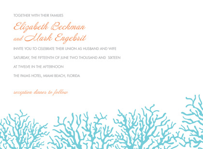 Beautiful Blue Coral RSVP Cards