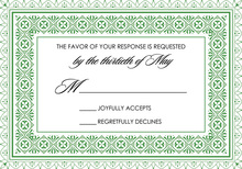 Bookplate Green Wave RSVP Cards