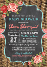Modern Beautiful Roses Chalkboard Baby Shower Invites