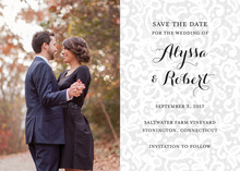 Blue Lace Save the Date Photo Card