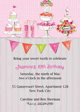 Birthday Candy Buffet Pink Invitations