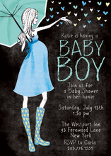 Sweet and New Boy Baby Shower Invitations