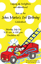 Fire Engine Firemen Party Invitations