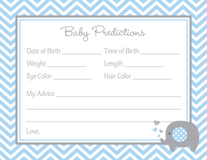 Blue Elephant Baby Shower Fill-in Invitations