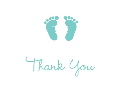 Teal Baby Feet Footprint Advice Cards